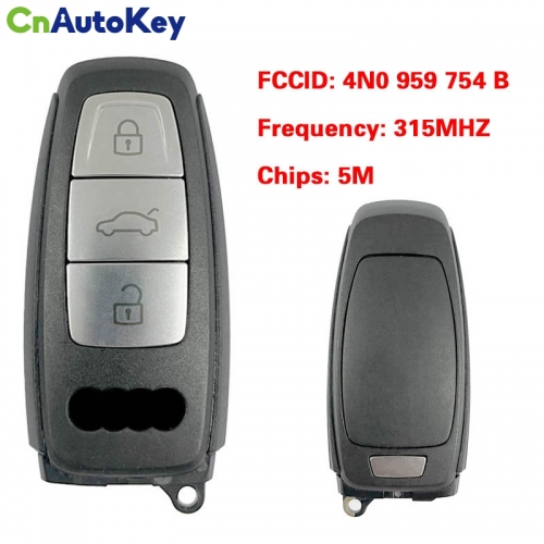 CN008190  MLB Original 3 Button 315MHZ 5M Chip for Audi A8 2017-2021 Smart Key Remote Control FCC ID 4N0 959 754 B Keyless Go