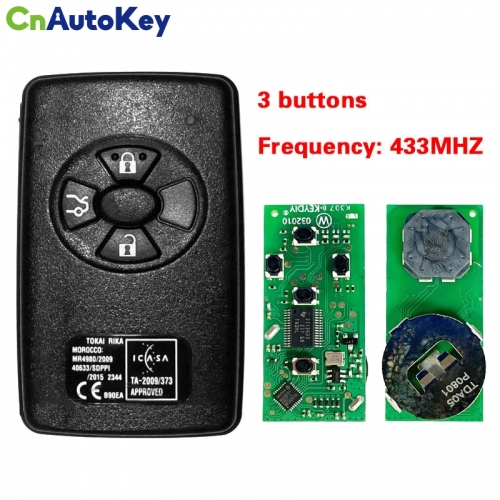 CN007302 Smart key Toyota Corolla | 02.2010-06.2013 | MDL B90EA | 433MHz Europe | 3 buttons  ASK 98chip