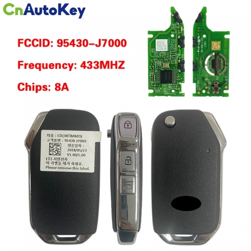 CN051229  KIA ceed 2018 Genuine Flip Remote Key 3 Buttons 433MHz 95430-J7000