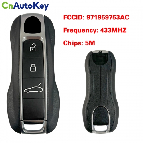 CN005039  OEM 3 Button Auto Smart Remote Car Key For Porsche Remote/ Frequency : 433MHZ / FCC ID: 971959753AC / 5M Chip / Keyless GO