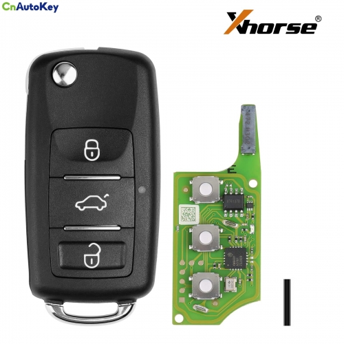 Xhorse XEB510EN Super Remote Key VW B5 Flip 3 Button Built-in XT27B Super Chip English