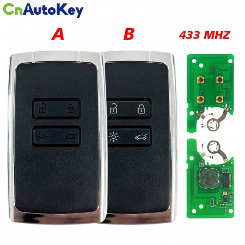 CN010036 ORIGINAL Smart Card for Renault Megane 4Talisman Buttons4 Frequency 433 MHz Transponder HITAG AES Keyless GO
