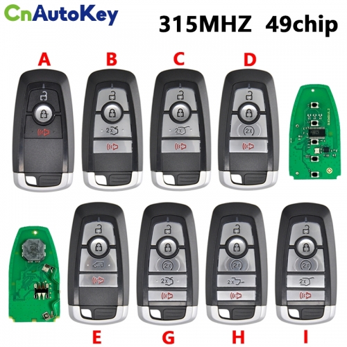 CN018125  2013-2020 Ford Mustang Lincoln / 5-Button Smart Key 315MHZ