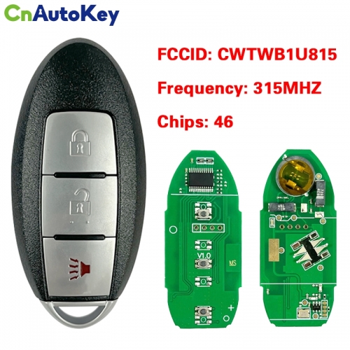 CN027001 315Mhz ID46 Chip PCF7952 Chip Smart Card Auto Remote Key Fit For Nissan Sunny FCC CWTWB1U815
