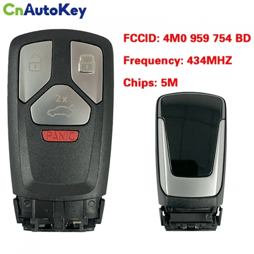 CN008200  MLB Original 3+1 Buttons for Audi A4 A5 Q5 Q7 S4 S5 remote control key 434Mhz 5M chip FCC: 4M0 959 754 BD  Keyless GO