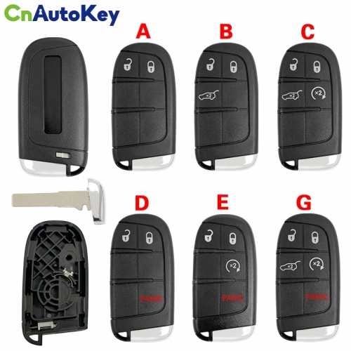 CS086002 2/3/4/5 Button for Fiat 500X 500 500L for Jeep Renegade Compass Car Smart Remote Key Shell Insert SIP22 Blank Fob Case
