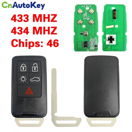 CN050001 5 buttons smart remote car key 433mhz PCF7945 for Volvo XC60 S60 S60L V40 V60