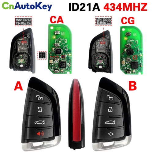 CN007349 Suitable for Toyota Supra 2020 Smart Remote Key 3+1 /4 Button FCC ID: N5F-ID21A 434MHZ 49 Chip