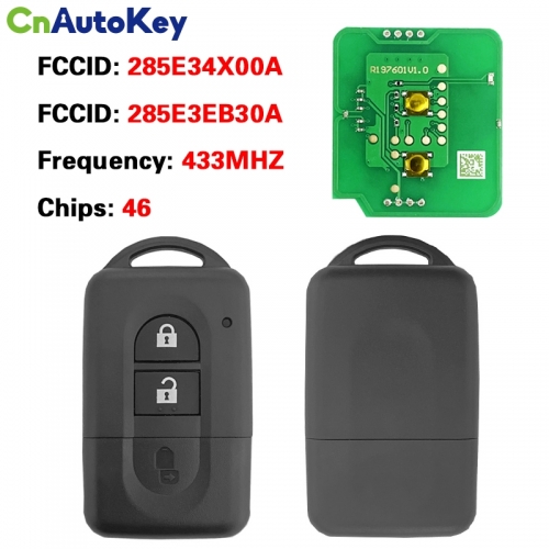 CN027036 for Nissan Juke Navara Micra Xtrail Qashqai Duke smart key Frequency 433 MHz PCF 7936 HITAG 2 ID46 Part No 285E34X00A / 285E3EB30A