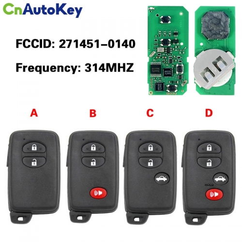 CN007082 Toyota Camry, Avalon 2007+ Smart Key, 4Buttons, HYQ14AAB P1 D4 4D-67, 314MHz Light Gray 89904-06041 89904-33181 89904-33310 Keyless Go