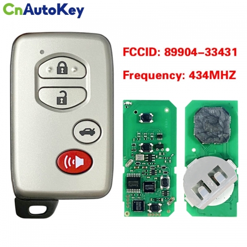 CN007173 Toyota Aurion 2010+ Smart Key, 4Buttons, B77EA P1 98 4D-67, 433MHz Light Gray 89904-33430 89904-33431 Keyless Go