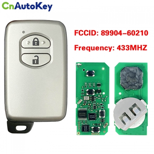 CN007175 For Toyota Land Cruiser 2007+ Smart Key, 2Buttons, B53EA P1 98 Chip, 433MHz Light Gray 89904-60210 Keyless Go A433