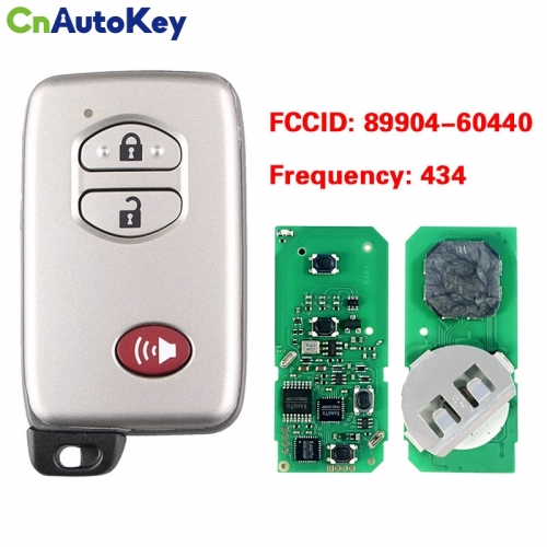 CN007172 For Toyota Land Cruiser 2008+ Smart Key, 3Buttons, B77EA P1 98 4D-67 Chip, 433MHz Light Gray 89904-60440 89904-60790 89904-60791