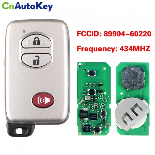CN007176 For Toyota Land Cruiser 2007+ Smart Key, 3Buttons, B53EA P1 D4 4D-67 Chip, 433MHz Light Gray 89904-60220 Keyless Go A433