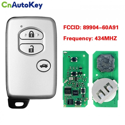 CN007171 For Toyota Land Cruiser 2008+ Smart Key, 2Buttons, B77EA P1 98 4D-67 Chip, 433MHz Light Gray 89904-60A91 Keyless Go PCB A433