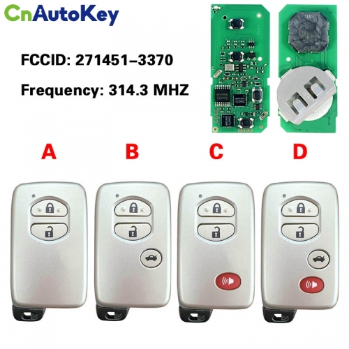CN007079 Toyota smart card board 4 key 314.3 MHZ number 271451-3370-USA