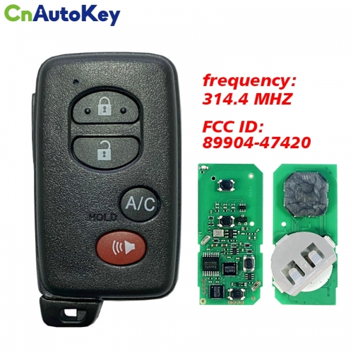 CN007206 2010-2011 Toyota Prius 4-Button Smart Key PN 89904-47420 HYQ14AAB-3370