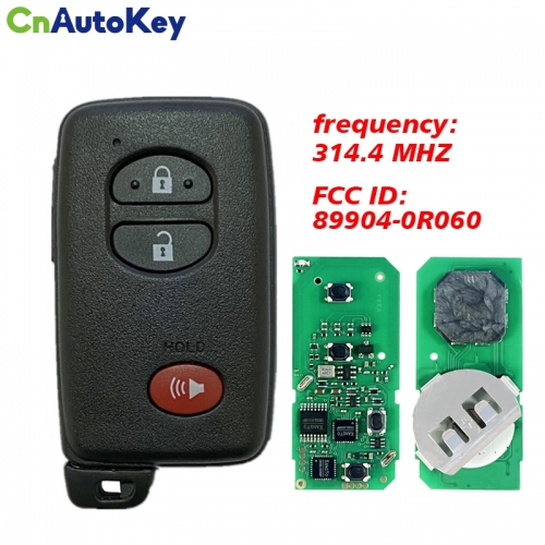 CN007208 For Toyota Rav4 2010+ Smart Key, 3Buttons, HYQ14AEM HYQ14AAB-6601 P1 98 4D-67, 315MHz 89904-0R060 Keyless Go