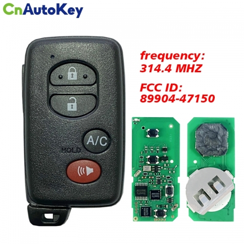 CN007207 Toyota Prius 2010+ Smart Key, 4Buttons, HYQ14ACX 5290, 314.4MHz 89904-47150 Keyless Go