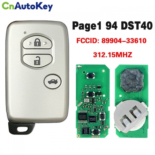 CN007180 For Toyota Camry Crown Majesta Markx Smart Key FSK ,312.15Mhz, Page1 94 DST40 Chip Fcc Id Page1 D4 89904-33610 89904-33160 271451-0310 2006 M