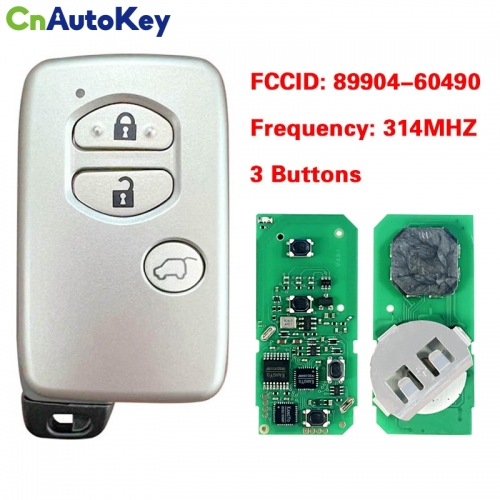 CN007259 314MHz Smart Card Proximity Remote Key Unlocked for TOYOTA PRADO 2010-2017 3 Button 89904-60490 FCC ID: B74EA