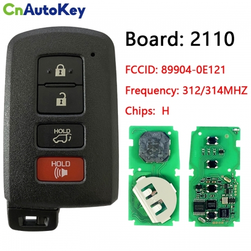 CN007157 2014-2019 For Toyota Highlander 4-Button Smart Key 89904-0E121 HYQ14FBA (AG Board 2110 )