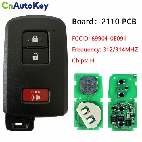 CN007147 2012-2019 For Toyota Prius Tacoma Land Cruiser 3-Button Smart Key PN 89904-0E091 HYQ14FBA (AG Board 2110 PCB)