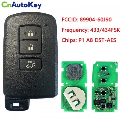 CN007164 Toyota Highlander 3 button Smart key keyless 434mhz - BH1EW TOKAI RIKA