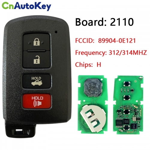CN007146 2014-2019 For Toyota Highlander 4-Button Smart Key 312mhz 89904-0E121 HYQ14FBA (AG Board 2110)