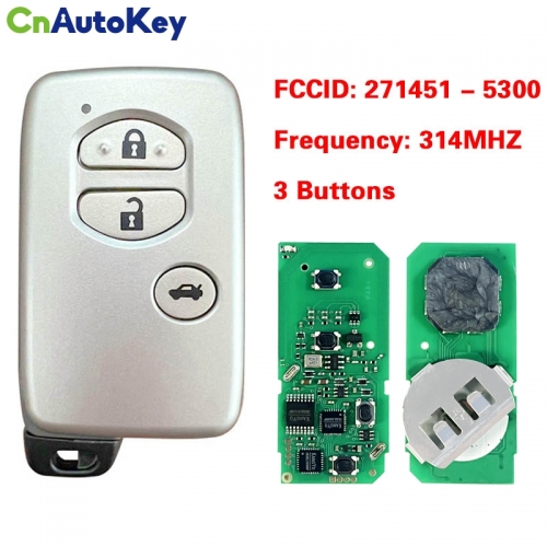 CN007273 Aftermarket 271451 - 5300 3 button smart key for Toyota 314mhz FSK