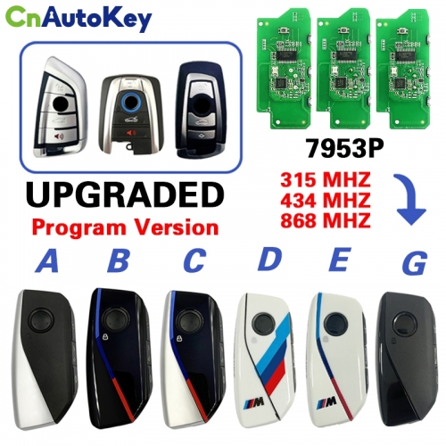 CN006109 4 Button 315 /433 /868 MHZ 49 Chip PCF7953P For BMW CAS4 FEM/DBC Smart Key Program Version