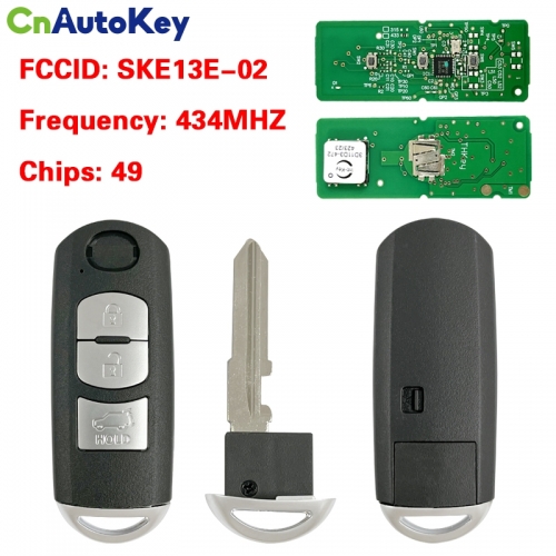CN026039 SKE13E-02 For Mazda CX-5 CX-9 2017 2018 433MHz PCF7953P Proximity Smart Remote Car Key Fob Keyless