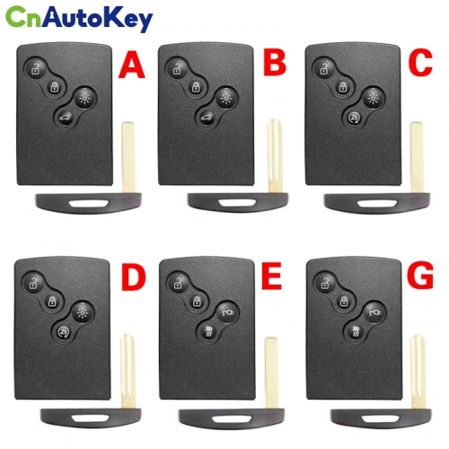 CS010076 Smart Card Fob Case CoverFor Renault Clio Megane Laguna Koleos Fluence Scenic Captur 4 Buttons Keyless Go Car Key Shell