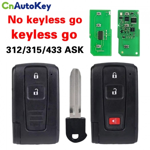 CN007357 For Toyota Prius 2004 -2009 Auto Car Smart Remote Keyless Go Key Fob 2 3 Buttons 312/433MHz 4D Chip Keys FCC MOZB21TG MOZB31EG
