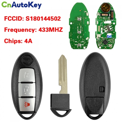 CN027076 2018-2019 Nissan Kicks Smart Proximity Key 3 Button Fcc KR5TXN1 Pn 285E3-5RA0A S180144502 NCF29A1M, 433MHz