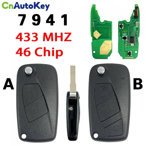CN017013 Flip Key for Fiat Doblo Ducato 3Buttons 433MHz PCF7941 Part No TRW210401 3811