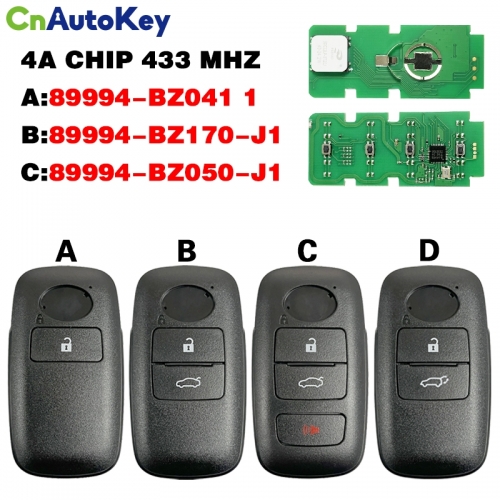 CN007313 Aftermarket Smart Key For Toyota Raize Rocky 2/3/4 button 433mhz 4A Chip