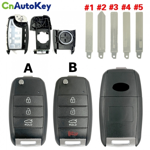 CS051010 3 Buttons Remote Flid Folding Key Case Shell Cover Case For KIA Carens Cerato Forte K2 K3 K5 Car Fob Cover Housing no logo