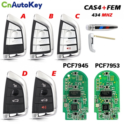 CN006118 3/4 Buttons PCF7945/PCF7953 CHIP 434 MHZ Car Smart Card Fob Remote Key For BMW X5 X6 F15 X6 F16 G30 7 Series G11 X1 F48 F39 CAS4 CAS4+ FEM