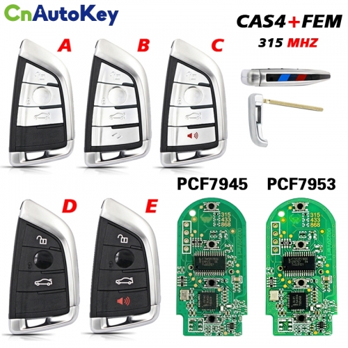 CN006117 3/4 Buttons PCF7945/PCF7953 CHIP 315 MHZ Car Smart Card Fob Remote Key For BMW X5 X6 F15 X6 F16 G30 7 Series G11 X1 F48 F39 CAS4 CAS4+ FEM