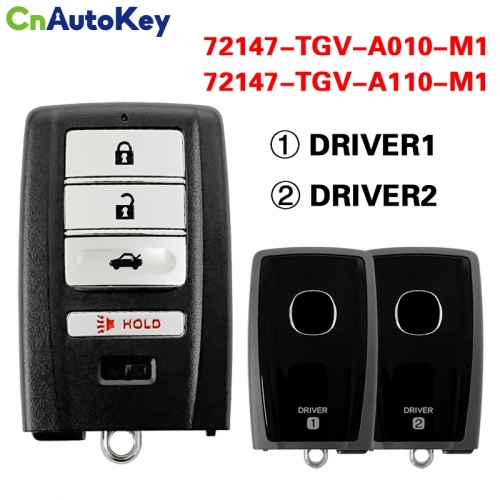 CN054004 For 4 Button Acura TLX Proximity Smart Key w/ Trunk KR5T21 / 72147-TGV-A11