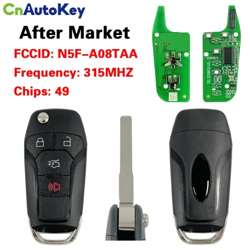 CN018067 4 Buttons Flip Remote Key Keyless Entry 315MHz with 49 chip Hitag Pro for Ford Fusion 2013-2015 FCC ID: N5F-A08TAA HU101