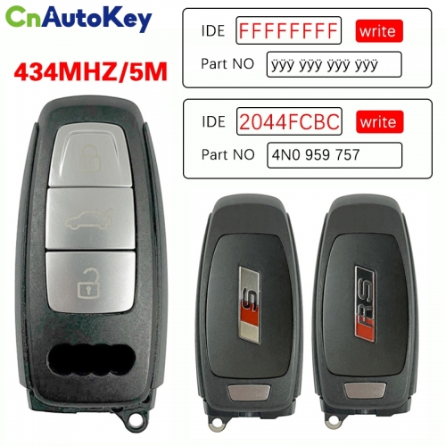 CN008199 Original 3 Button 434MHZ 5M Chip for Audi A8 2017-2021 Smart Key Remote Control Keyless Go 4N0 959 754 AH