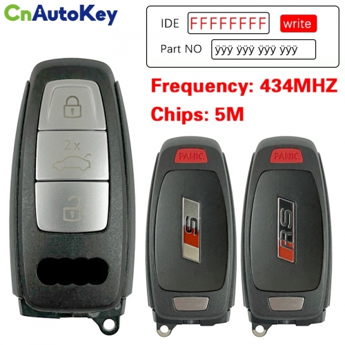 CN008196 Original 3+1 Button 434MHZ 5M Chip for Audi A8 2017-2021 Smart Key Remote Control Keyless Go 4N0 959 754 AF