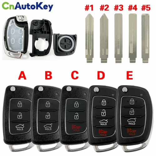 CS020009 3 Buttons Flip Folding Remote Key Shell Fob Key Case For Hyundai Mistra ix35 ix45 Series 2 Verna With LOGO