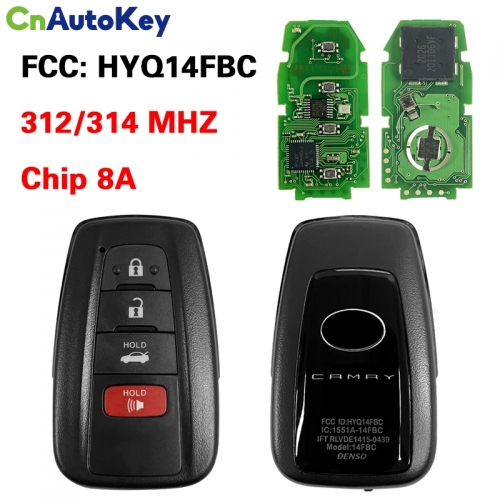 CN007356 312/314MHz 8A Chip HYQ14FBC Smart 3+1Button Proximity Remote for Toyota Camry 2019 2020 2021