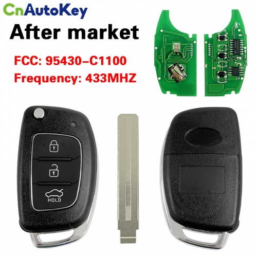 CN020093 3 Button Genuine Flip Remote Key 2015 433MHz 4D60 95430-C1100 for Hyundai Sonata