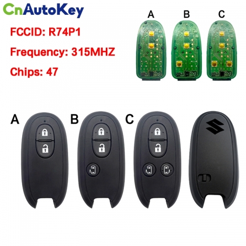 CN048033 For for Suzuki Mitsubishi 2/3/4 buttons 315MHz ID47 Chip FCC: R74P1 Original Smart Remote Key