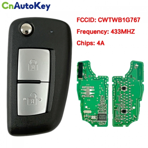 CN027031 2 Buttons Flip Car Remote Key Fob 433.92MHz PCF7961M Chip for Nissan Qashqai,X-Trail,Pulsar,Micra,Juke, CWTWB1G767