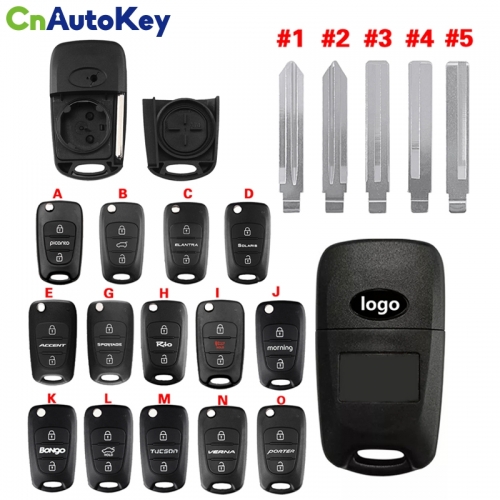 CS020065 Replacement 2/3 button Flip Key Shell for Hyundai KIA